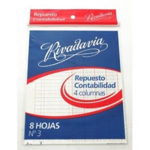HOJAS RIVADAVIA N° 3  CONTABILIDAD 4 COL.