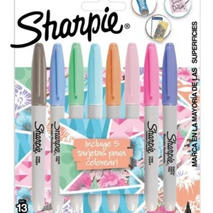 MARCADOR SHARPIE PASTEL X 8 + 5 TARJETAS
