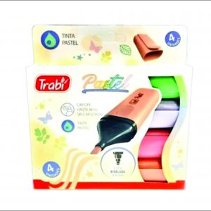 MARCADOR RESALTADOR TRABI PASTEL X 4